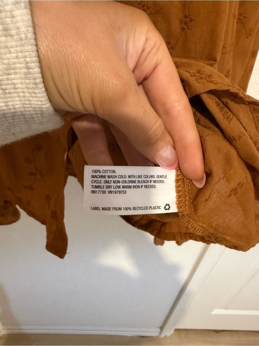 Universal Thread - Ruffle Collar Button-Down Blouse - Rust - Picture 5 of 5